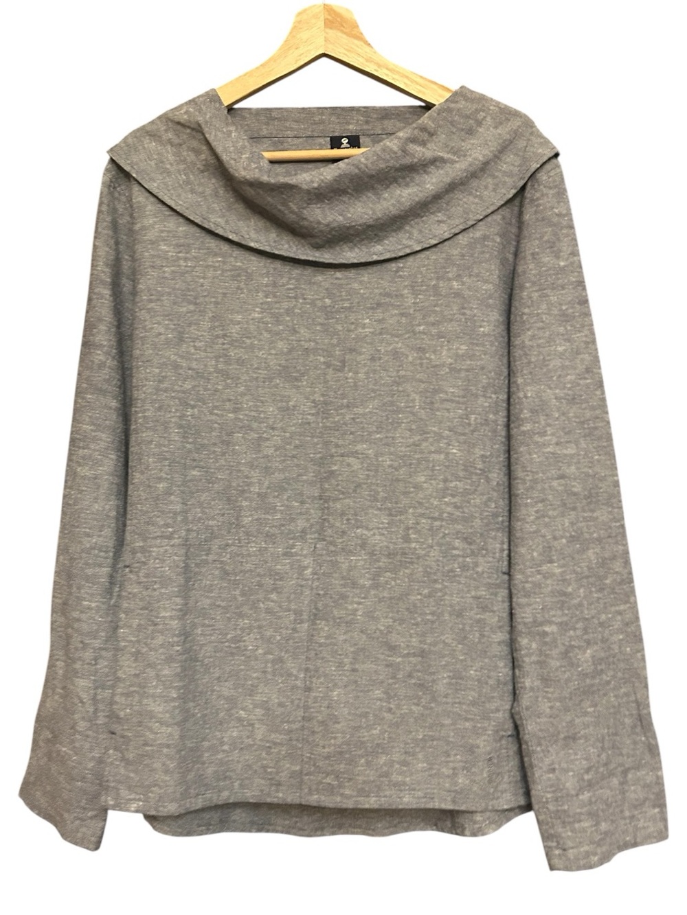 MOUSQUETON Cotton Linen Blend Cowlneck Nautical Top